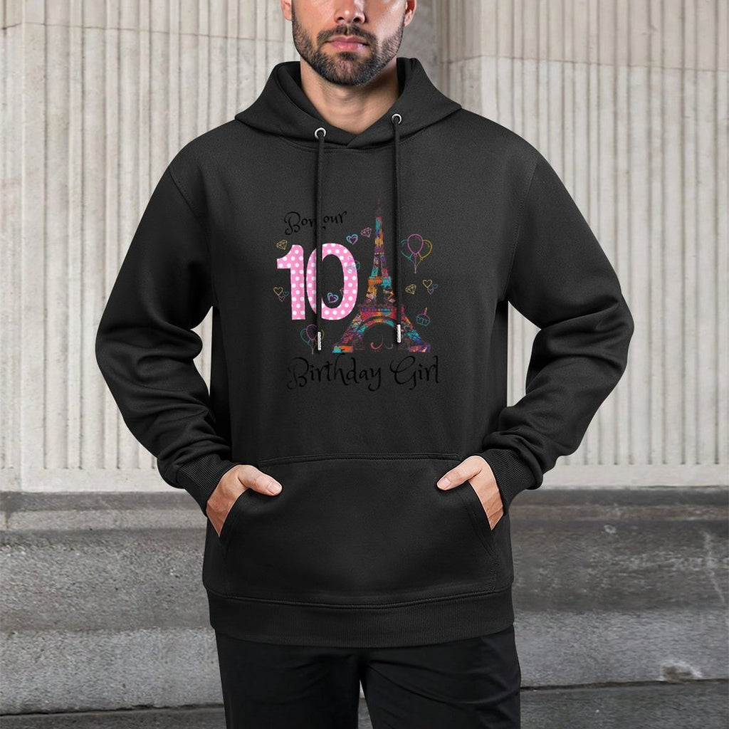 10th Birthday Girl Outfit France French Paris Eiffel Tower Medium-Weight Fabric Hoodie