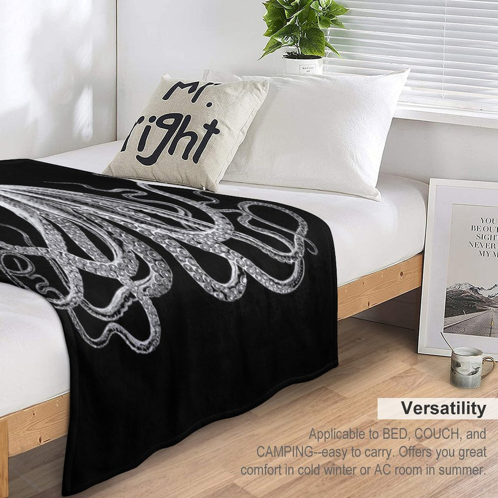 Octopus  Vintage Octopus  Tentacles  Sea Creatures  Nautical  Ocean  Sea  Beach  Black And White Comfort Throw Blanket