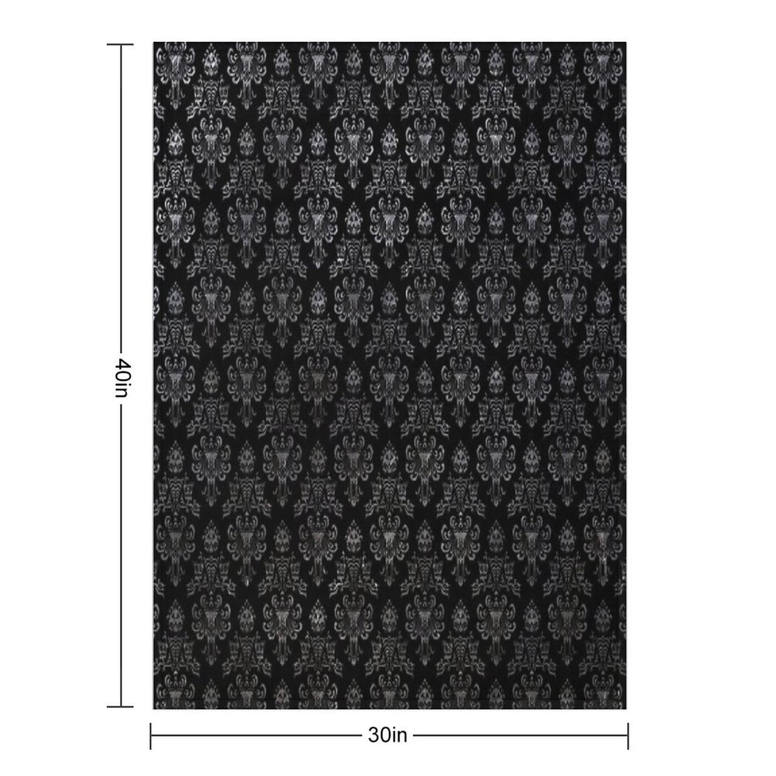 Haunted Mansion Wallpaper Black And Silver Versatility Throw Blanket