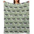 Cows - Farm - Dairy Cows on Sage Velvety-soft Throw Blanket