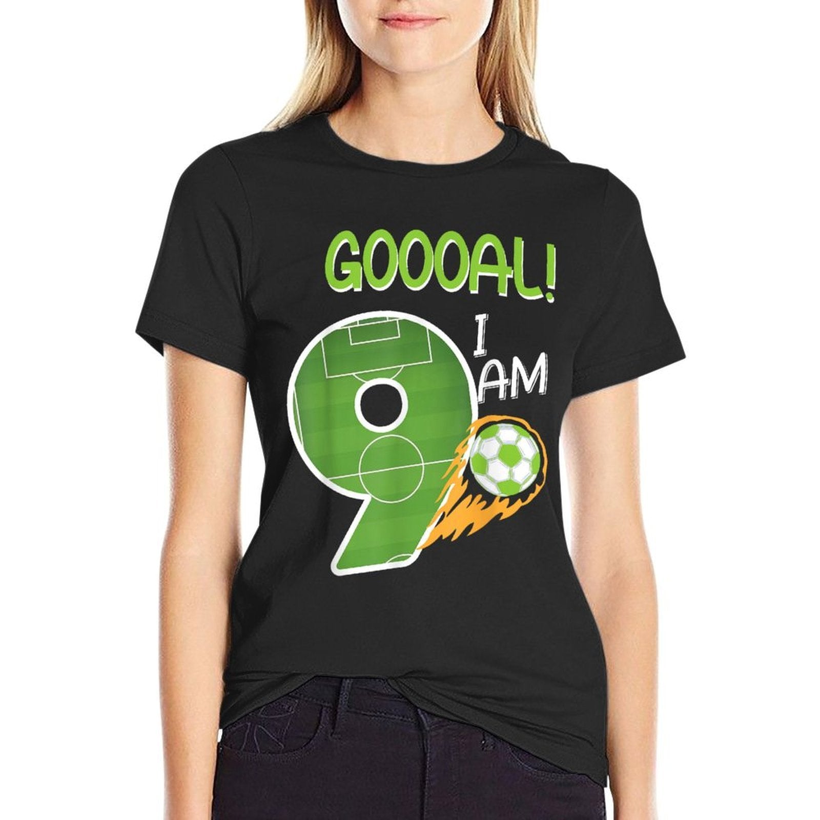 Soccer I'm 9 Years Old Boy Birthday  Fade-proof Color T-Shirt
