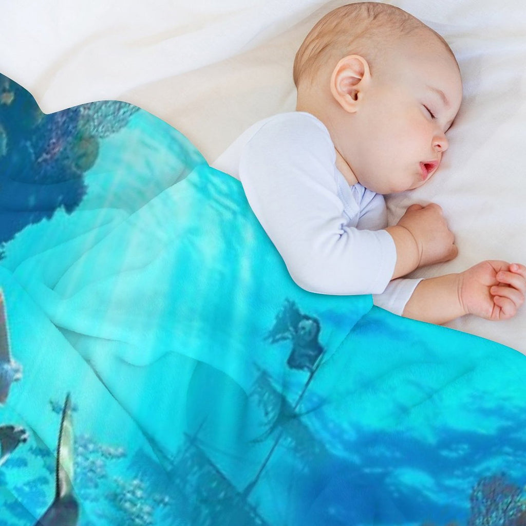 Dolphin Playground Travel-friendly Throw Blanket