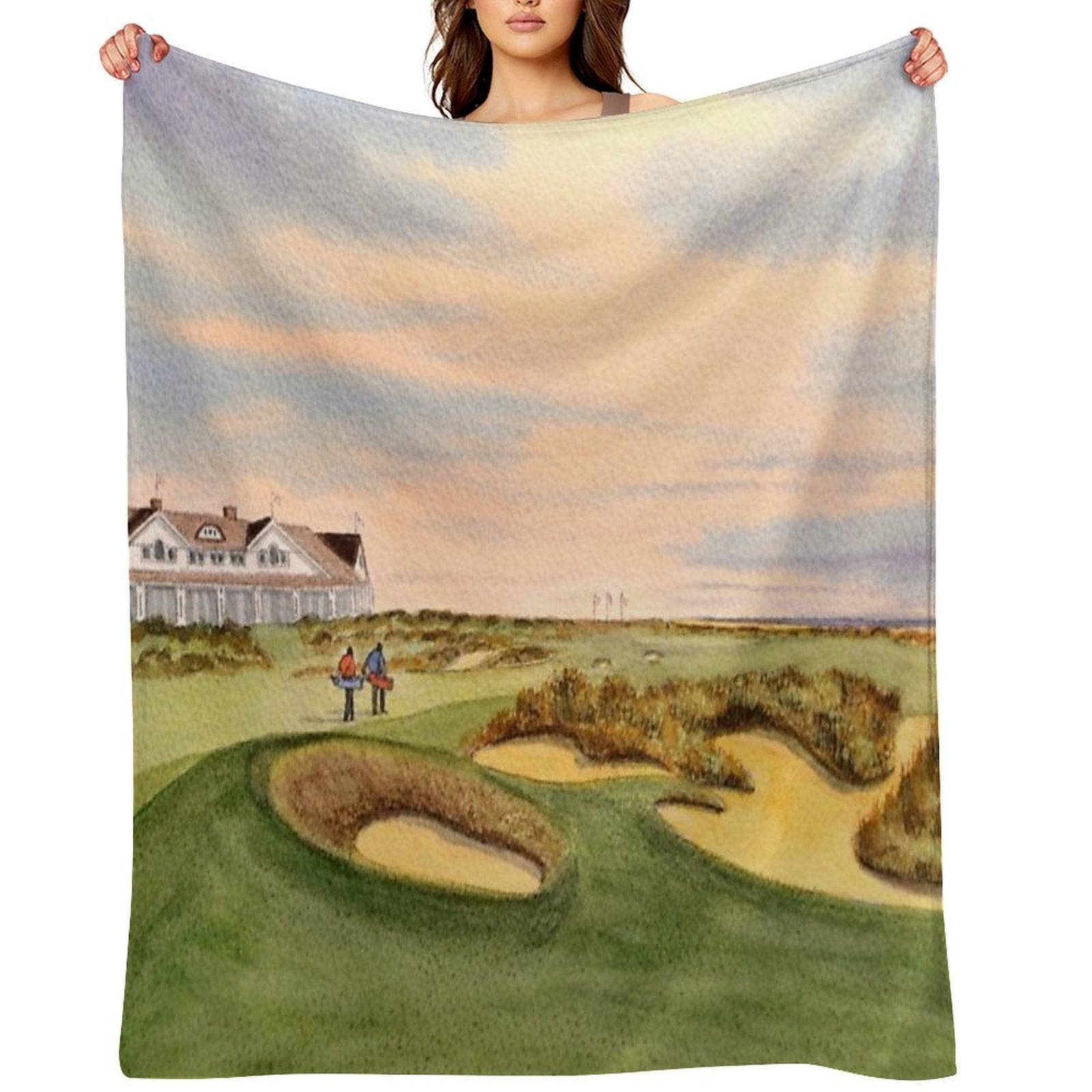 Kiawah Island Ocean Golf Course Shrink-resistant Throw Blanket