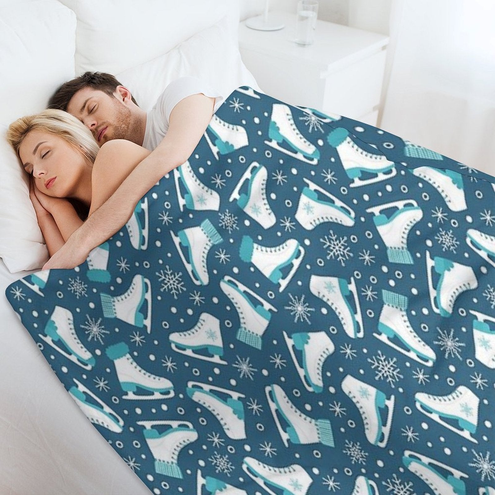 Ice Skates Travel-friendly Throw Blanket