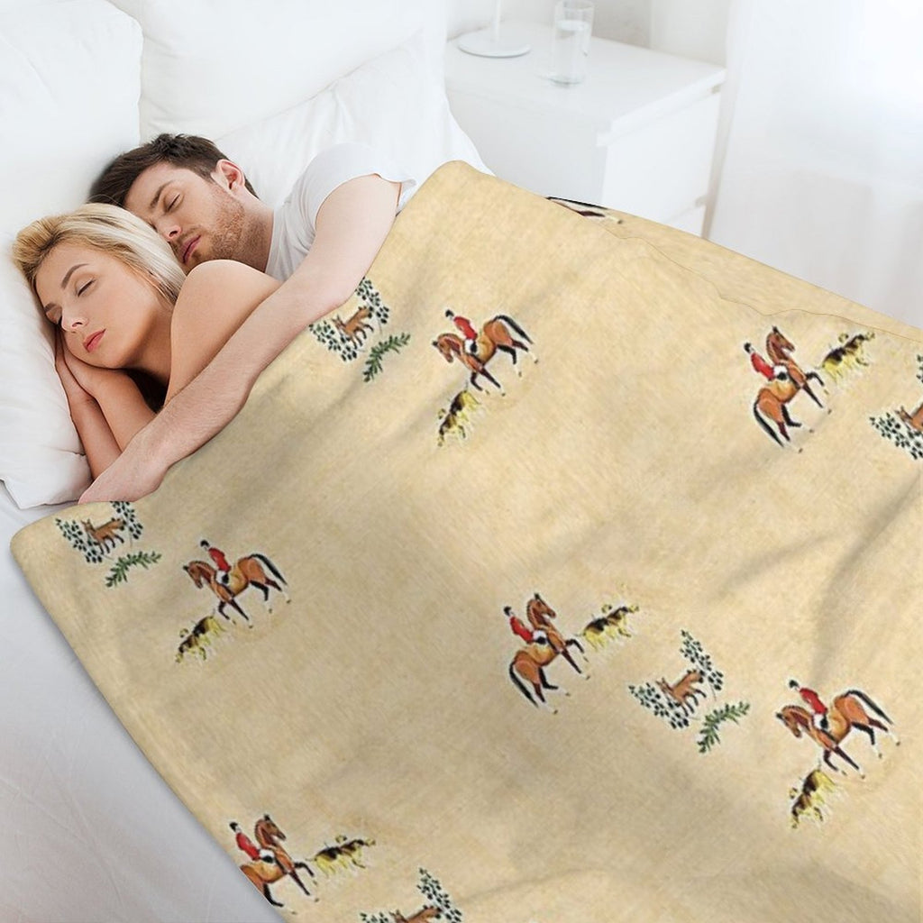 English Country Foxhunt Comfort Throw Blanket