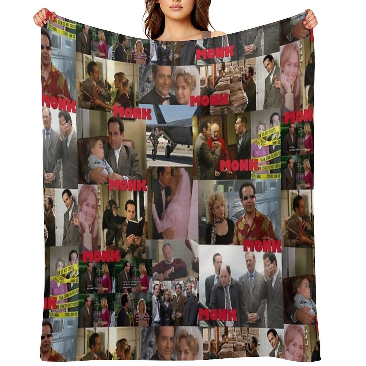 Monk Collage Premium Throw Blanket