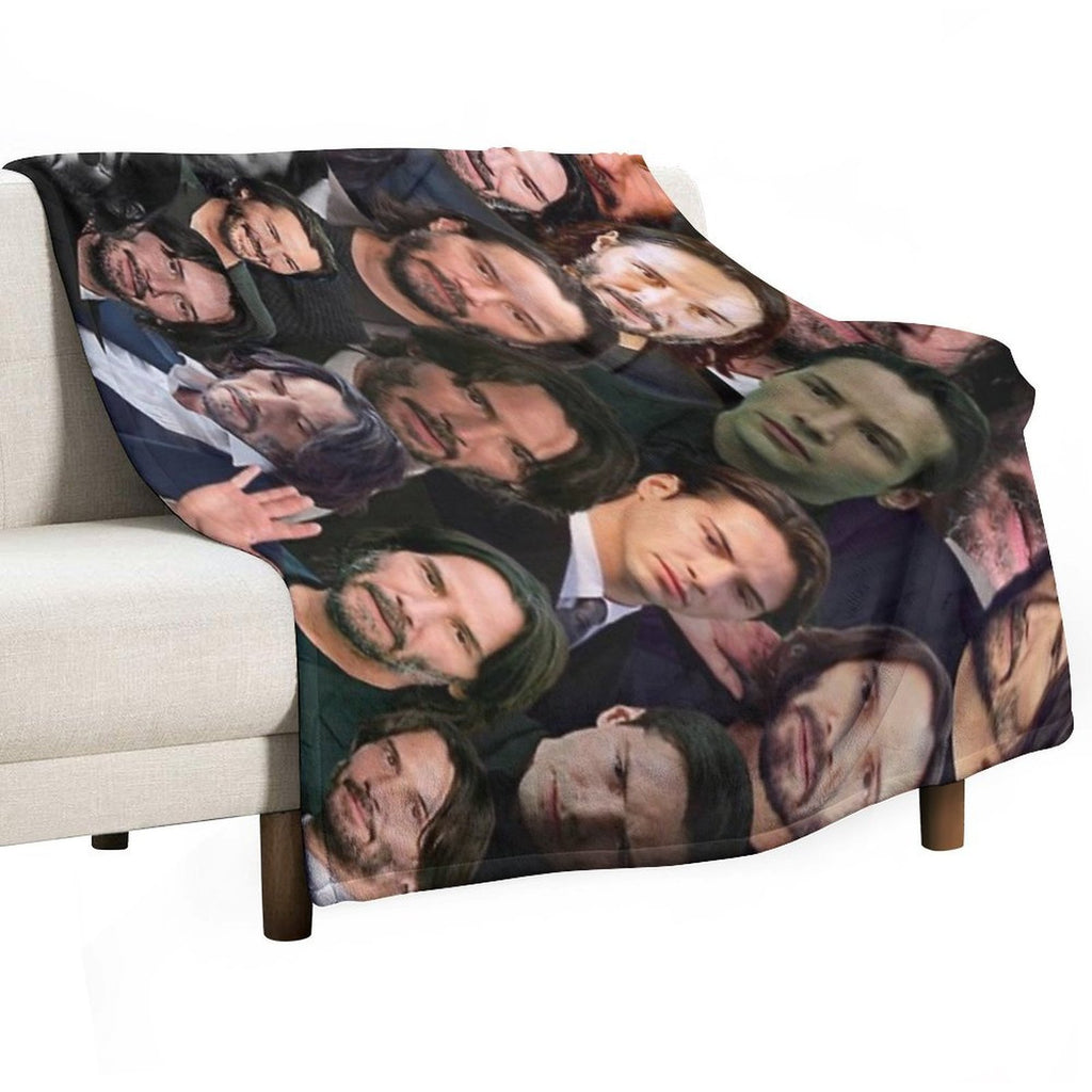 Keanu Reeves Photo Collage Premium Throw Blanket