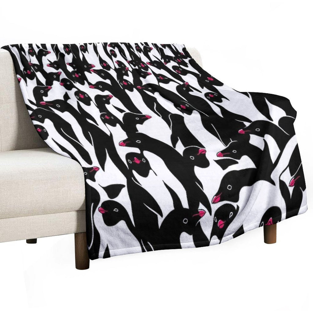 Meanwhile Penguins II Travel-friendly Throw Blanket