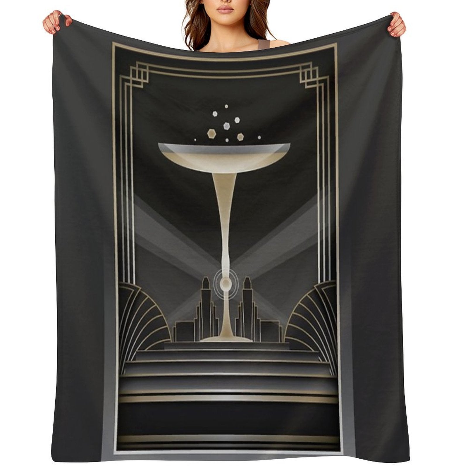 Art Deco Design VI Wrinkle-free Throw Blanket