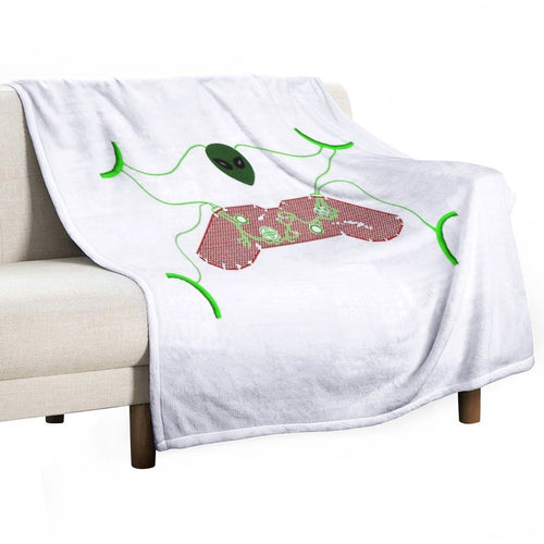 Alien Game Controller Plush Throw Blanket