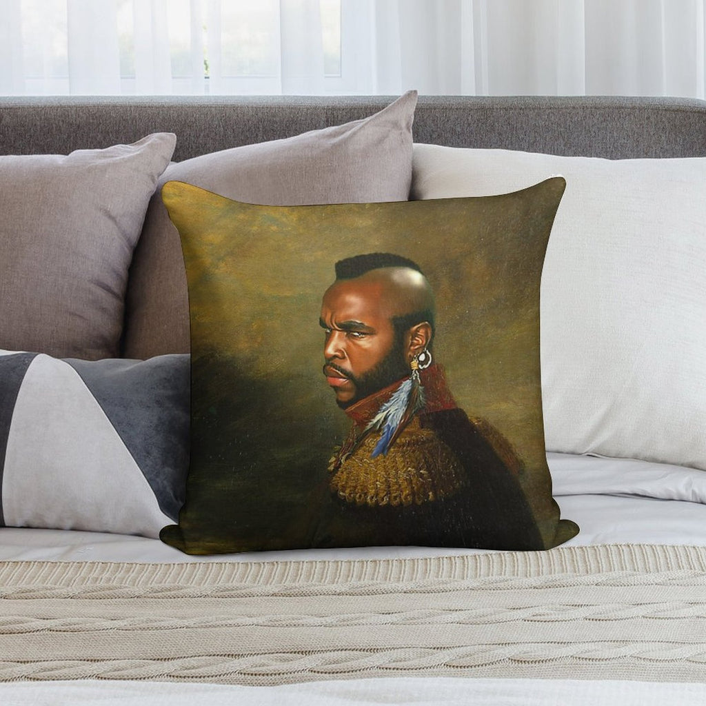 Mr. T - Replaceface Soft Short Plush Fabric Throw Pillow