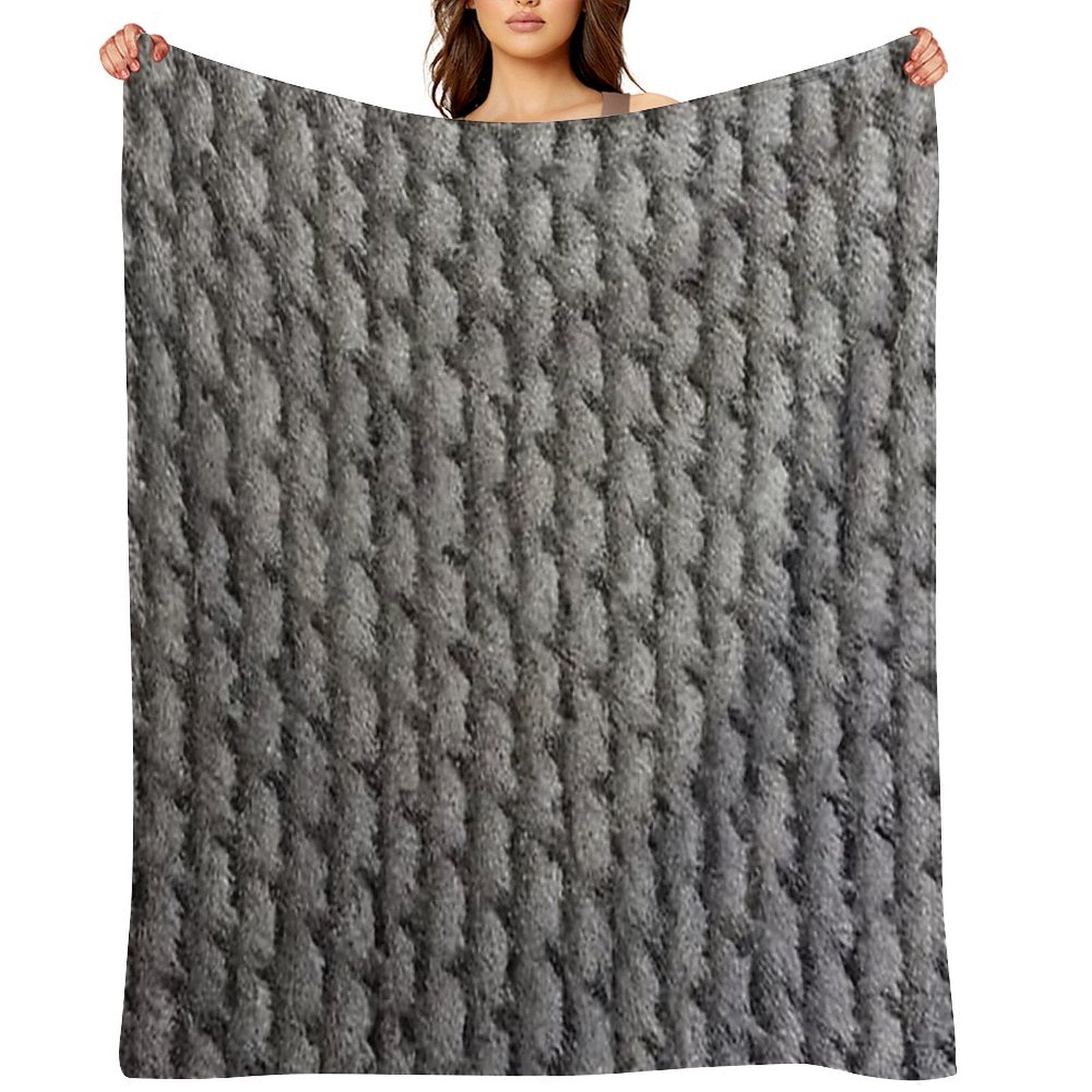 Tiny Gray Basketweave Pattern Quick-dry Throw Blanket