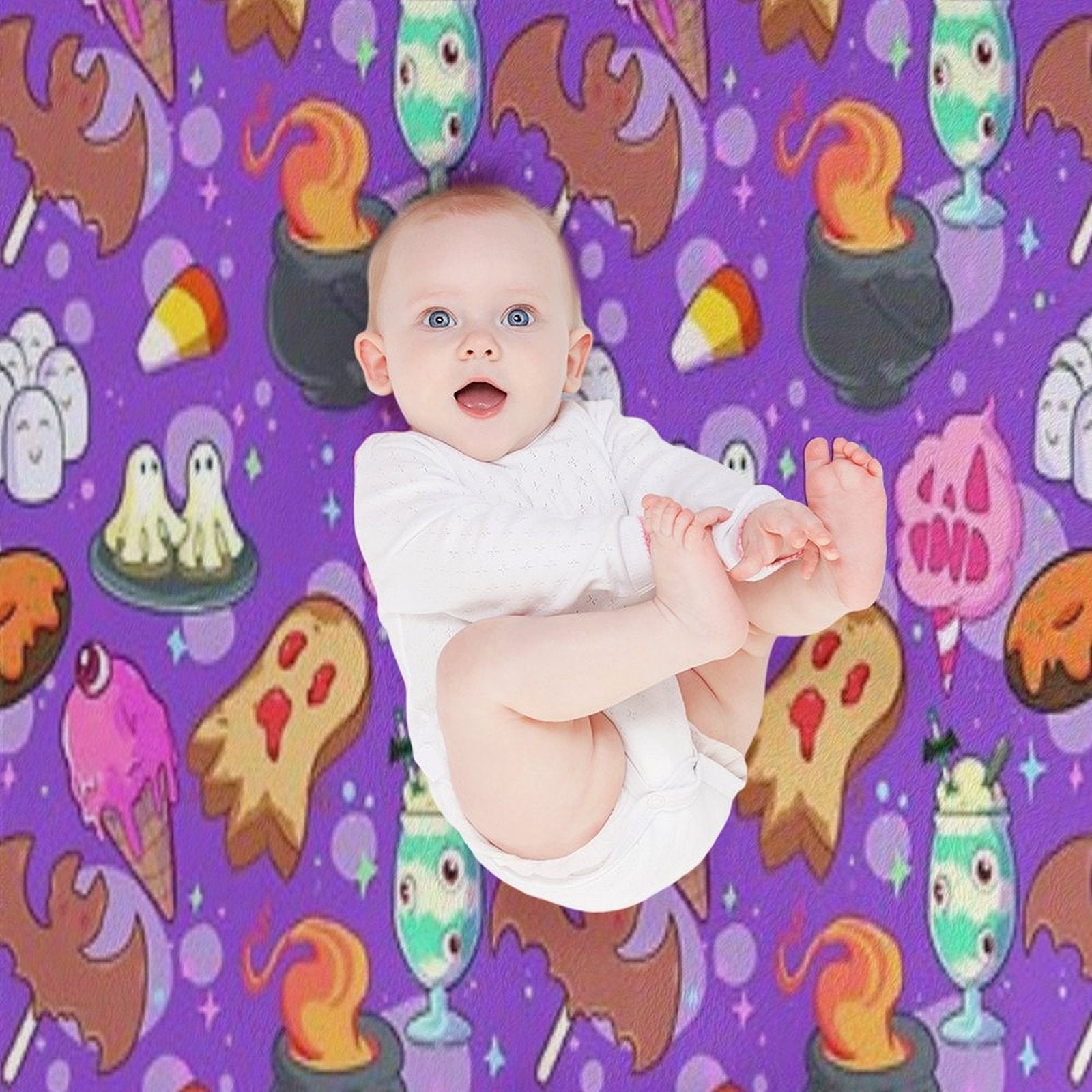 Nostalgic Spooky Food Lightweight Throw Blanket