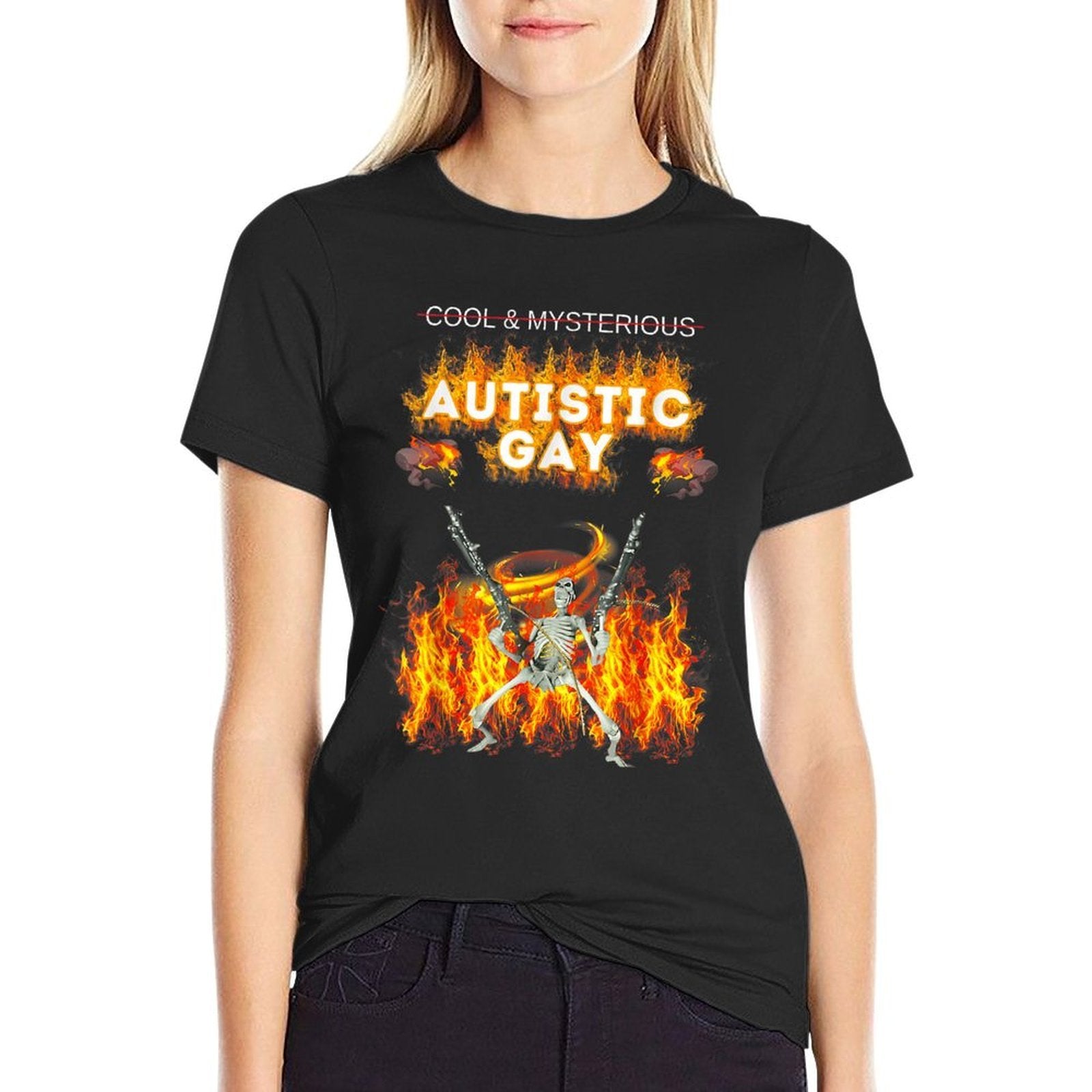 Cool Autistic And Gay Skeleton Funny Meme Cursed Autism  Quick-drying T-Shirt