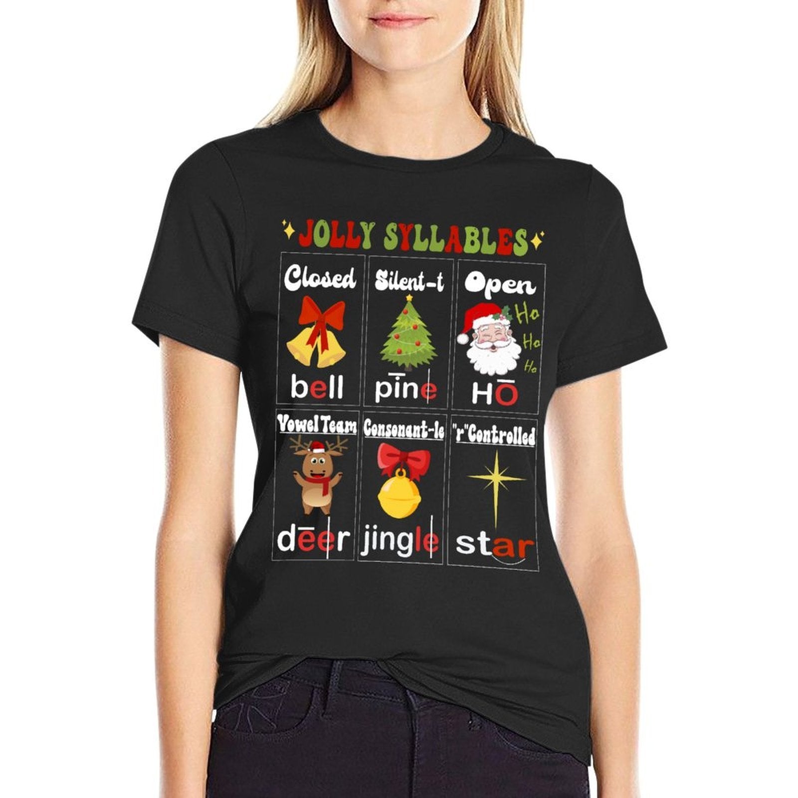 Christmas Reading Teacher Syllable Types Reading Teacher  Cotton T-Shirt