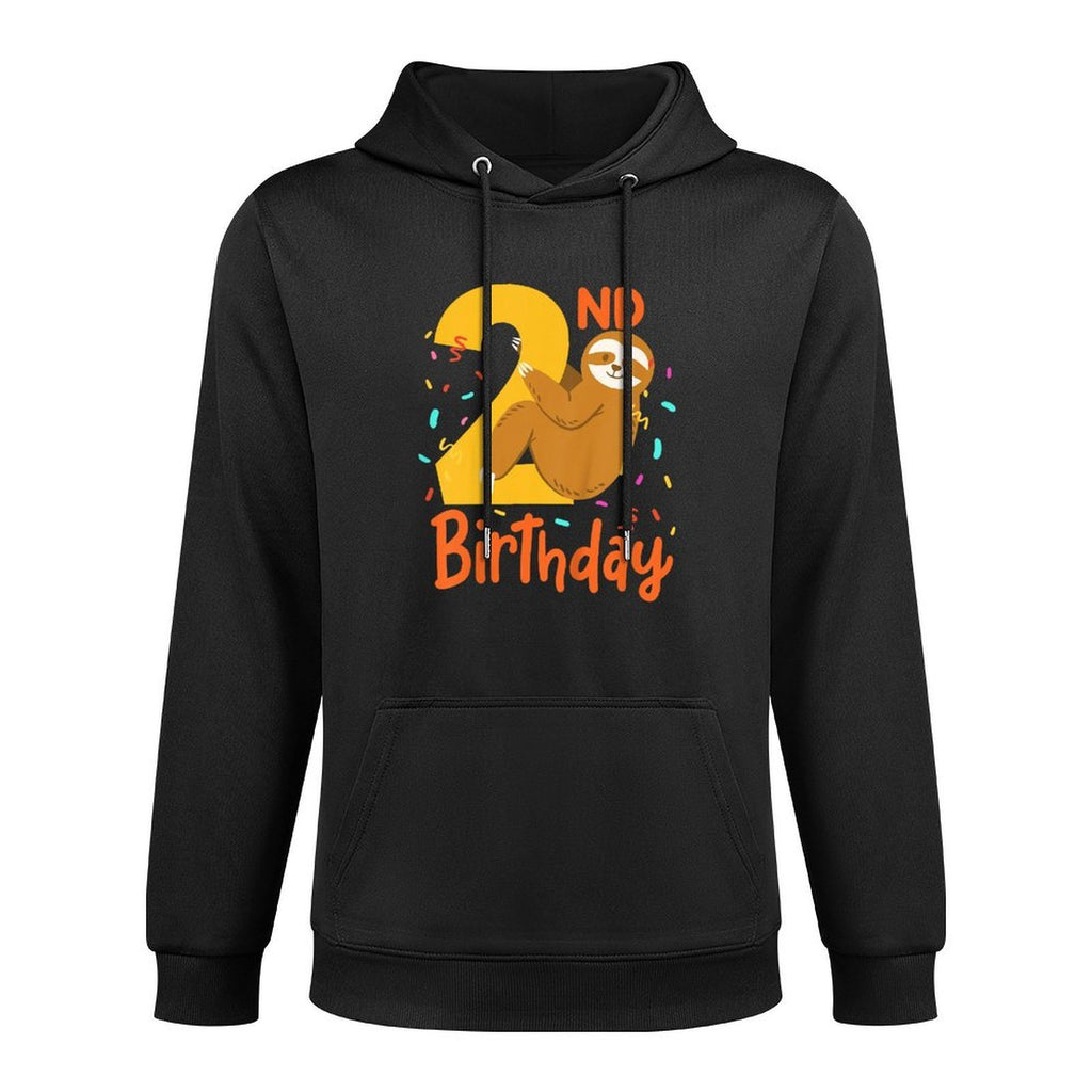 Kids 2nd Birthday Sloth Two 2 Years Old Shrink-Resistant Hoodie