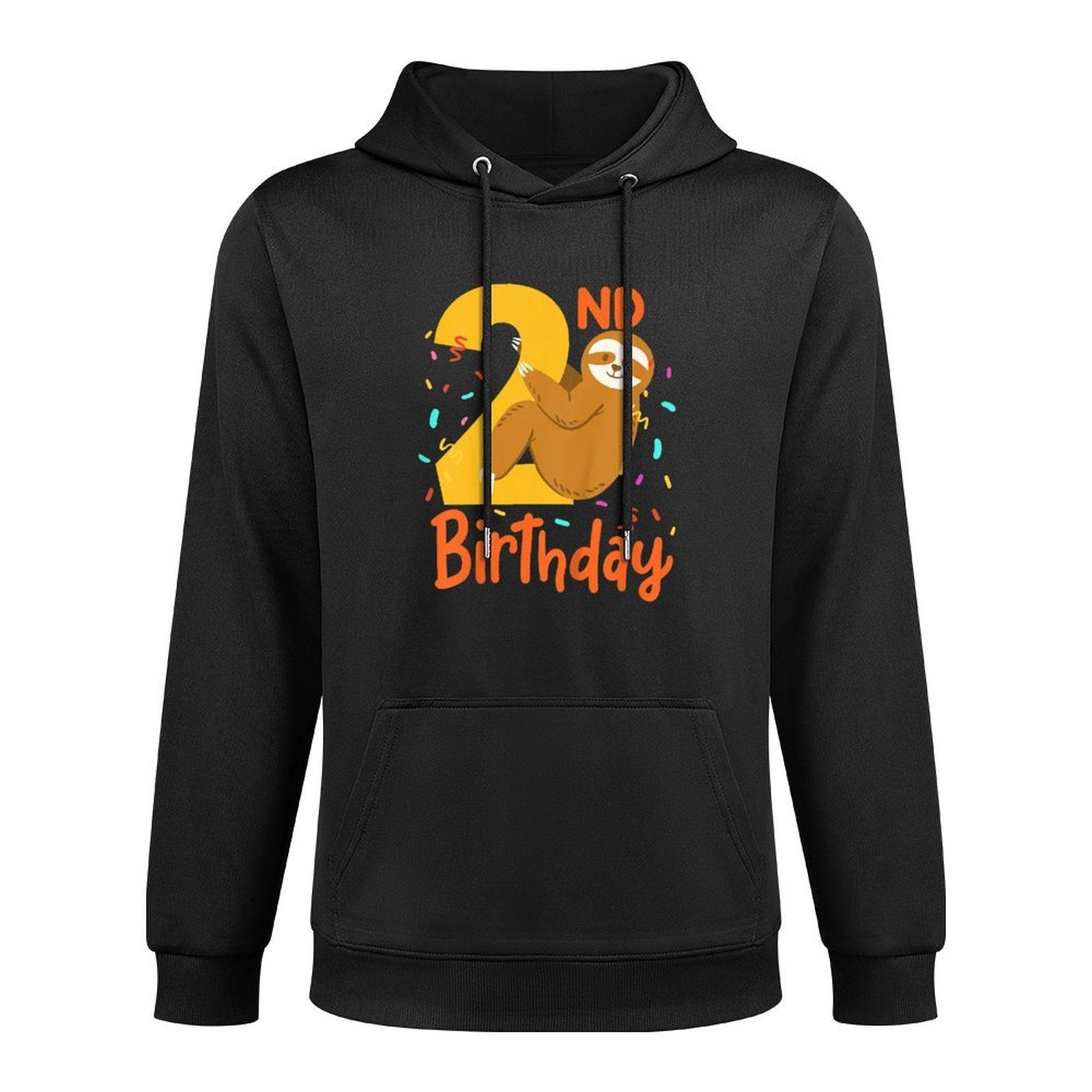 Kids 2nd Birthday Sloth Two 2 Years Old Shrink-Resistant Hoodie
