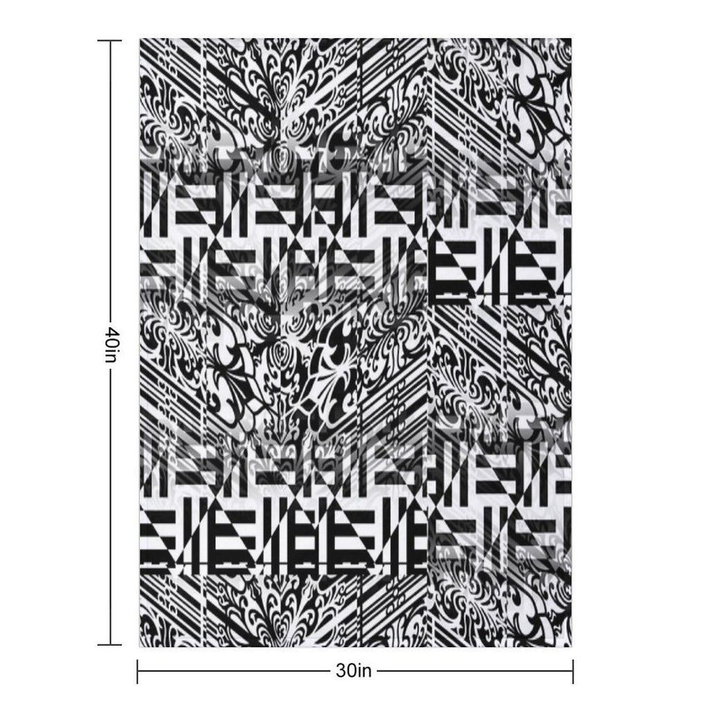 Black And White Madness Versatility Throw Blanket