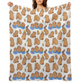 Capybara Pattern Premium Throw Blanket