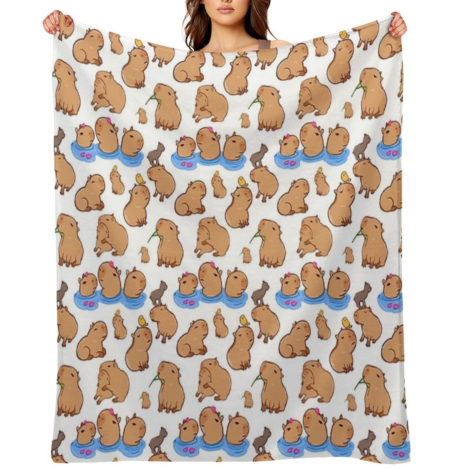 Capybara Pattern Premium Throw Blanket