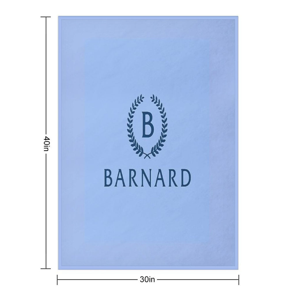 Barnard College Baby Blue Logo Sustainable Throw Blanket