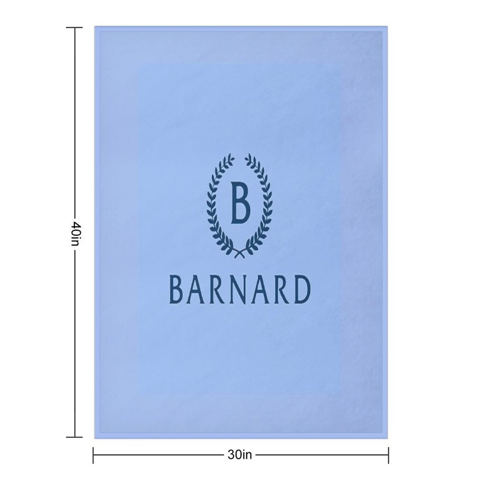 Barnard College Baby Blue Logo Sustainable Throw Blanket