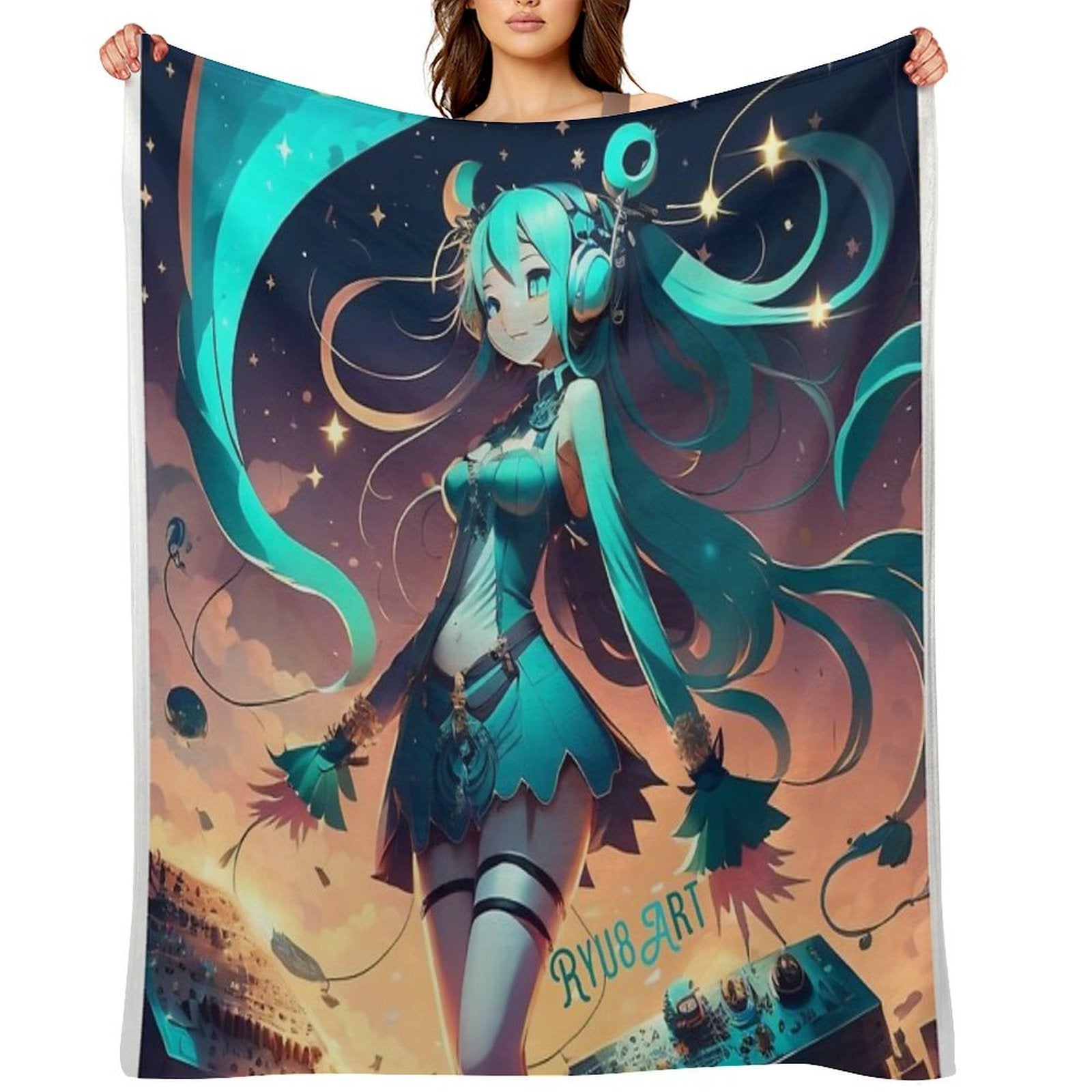 Hatsune Miku Shrink-resistant Throw Blanket