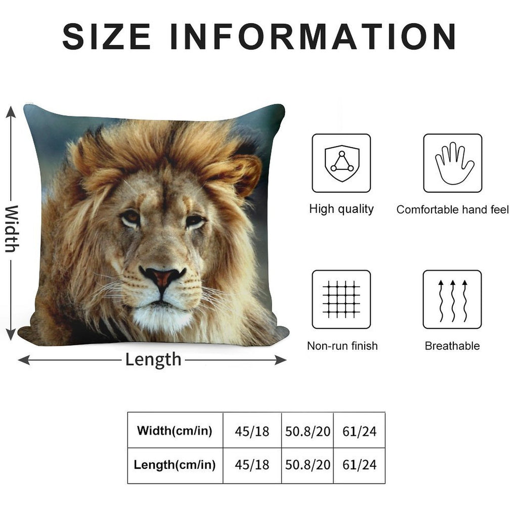 Majestic Lion Soft Durable Construction Throw Pillow
