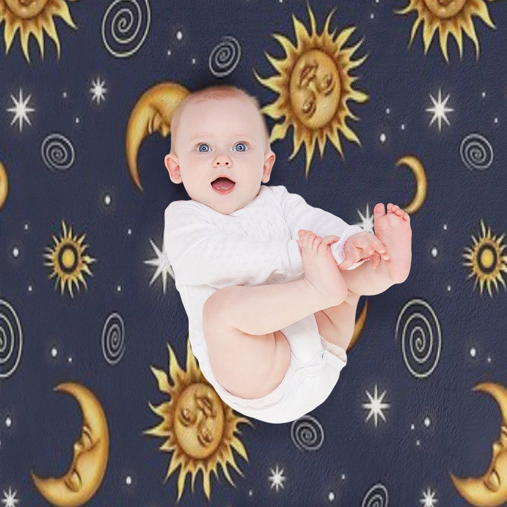 Vintage Celestial Pattern Wrinkle-free Throw Blanket