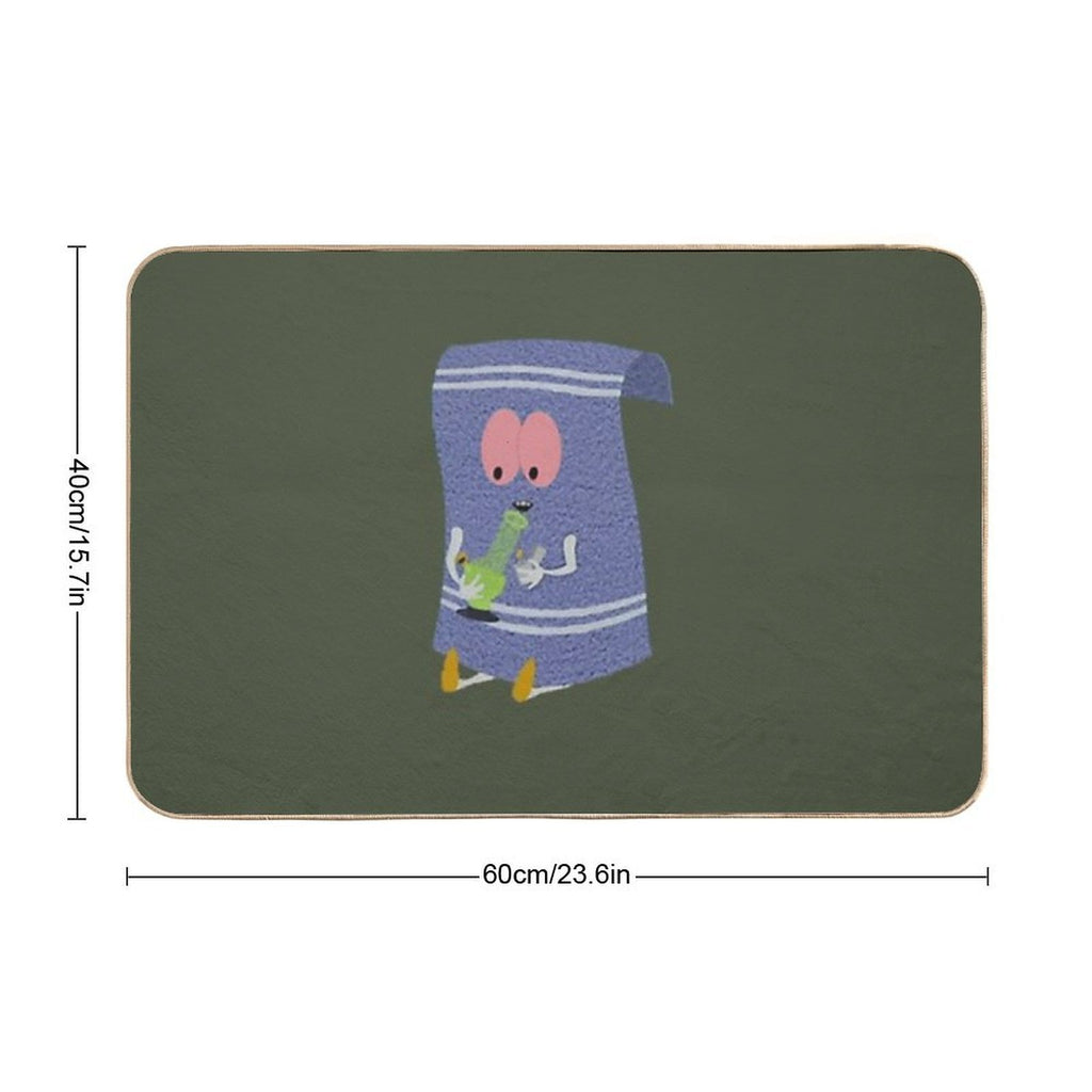 Funny Drinking Towelie  Fade-Resistant Bath Mat