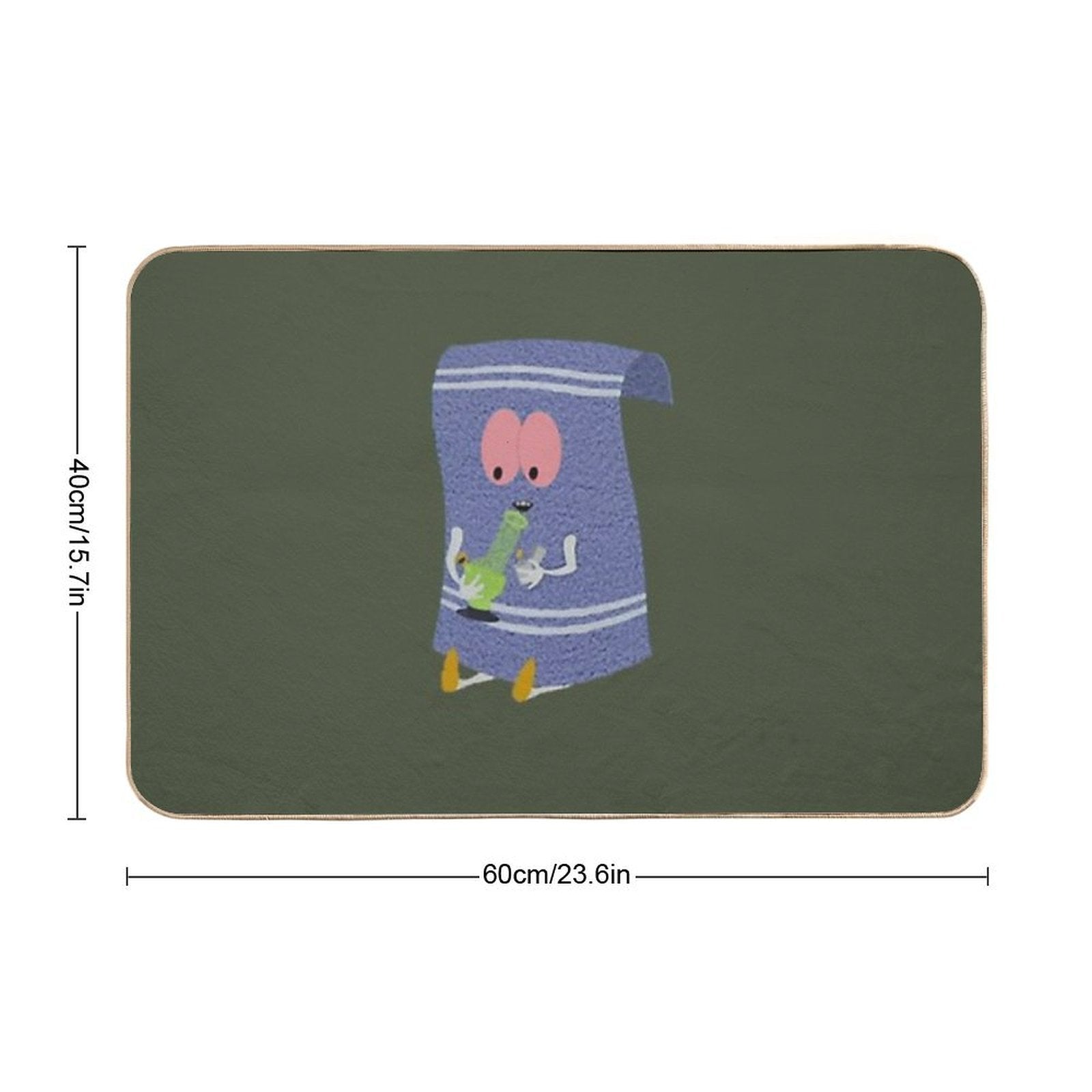 Funny Drinking Towelie  Fade-Resistant Bath Mat