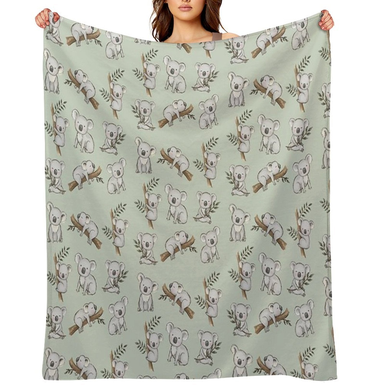 Aussie Animals Cute Koalas Set Shrink-resistant Throw Blanket