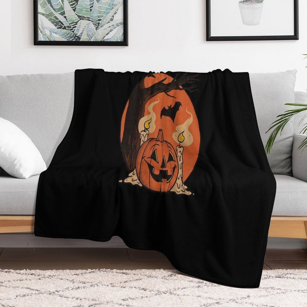 Vintage Pumpkin Scene Halloween Compact Throw Blanket