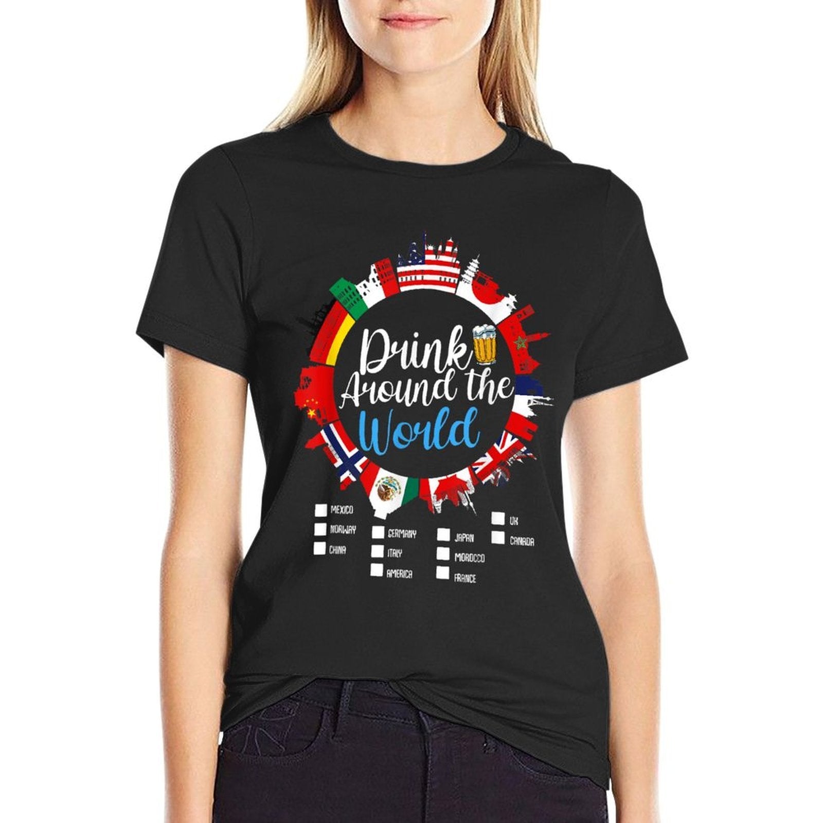 Getrnk Getrnke Bier Wein Mexiko Frankreich Norwe Adult Vacation Drinking Countries International National  Affordable Price T-Shirt