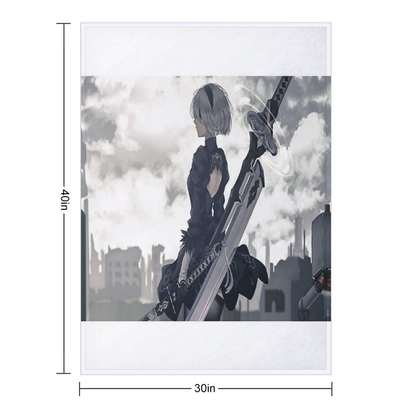 Nier Automata 2B Premium Throw Blanket