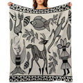 African Senufo Korhogo Tribal Ethnic Art Shrink-resistant Throw Blanket