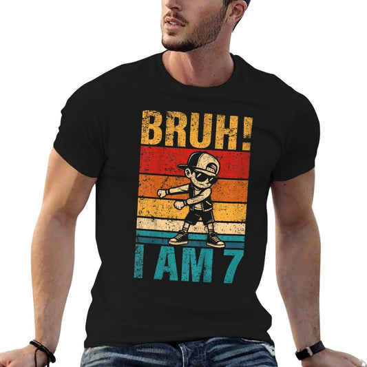 Kids 7 Year Old Birthday Flossing Boy Bruh Its My 7th Birthday Comfortable T-Shirt
