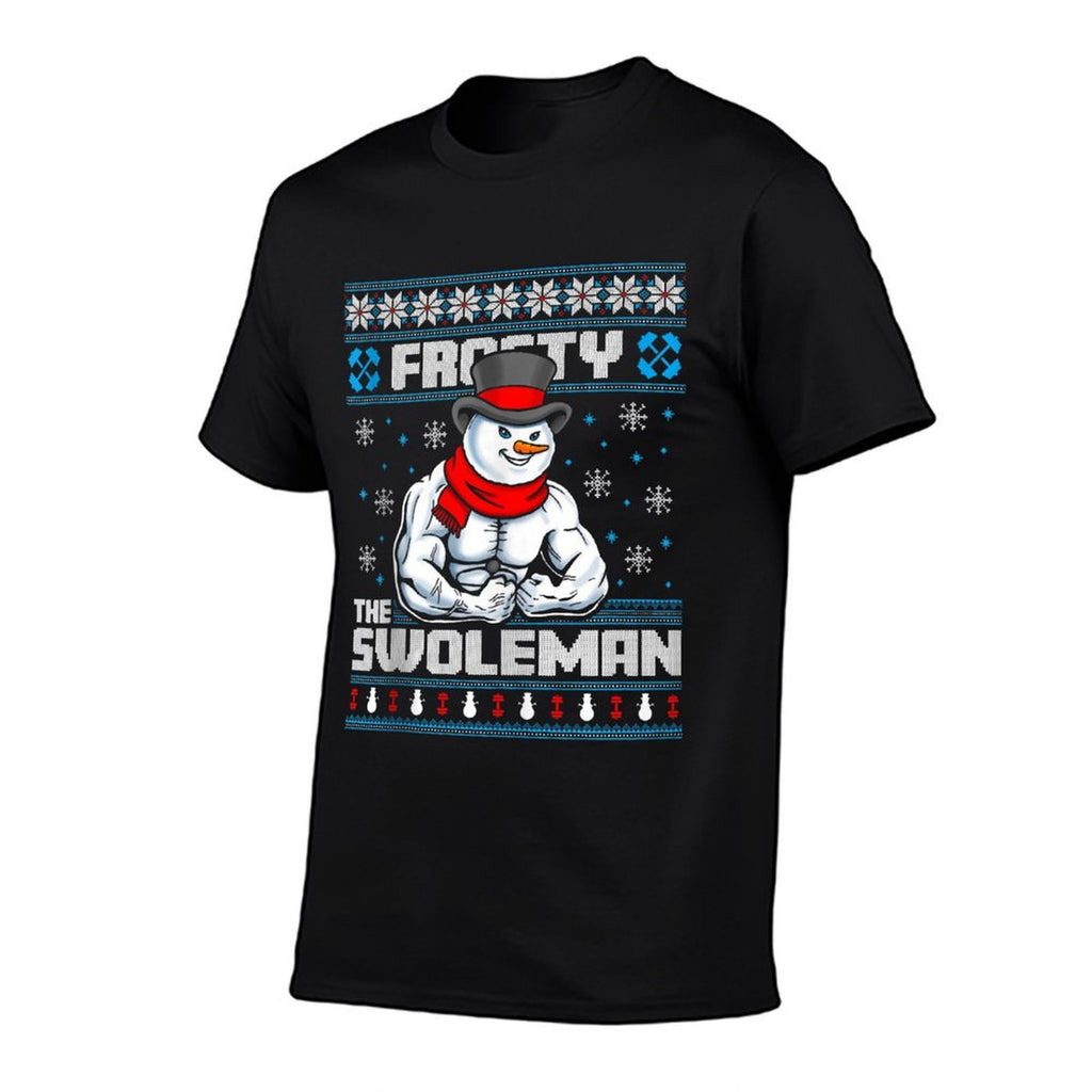 Frosty Swoleman Funny Christmas Workout Gym Weight Lifting  Moisture-wicking T-Shirt