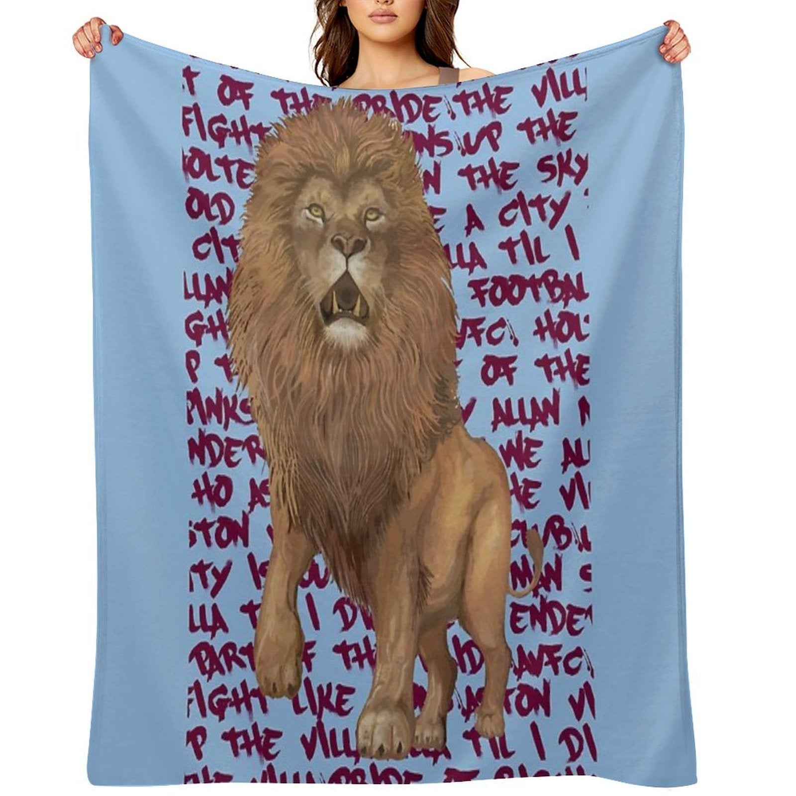 Rampant Lion AVFC Plush Throw Blanket