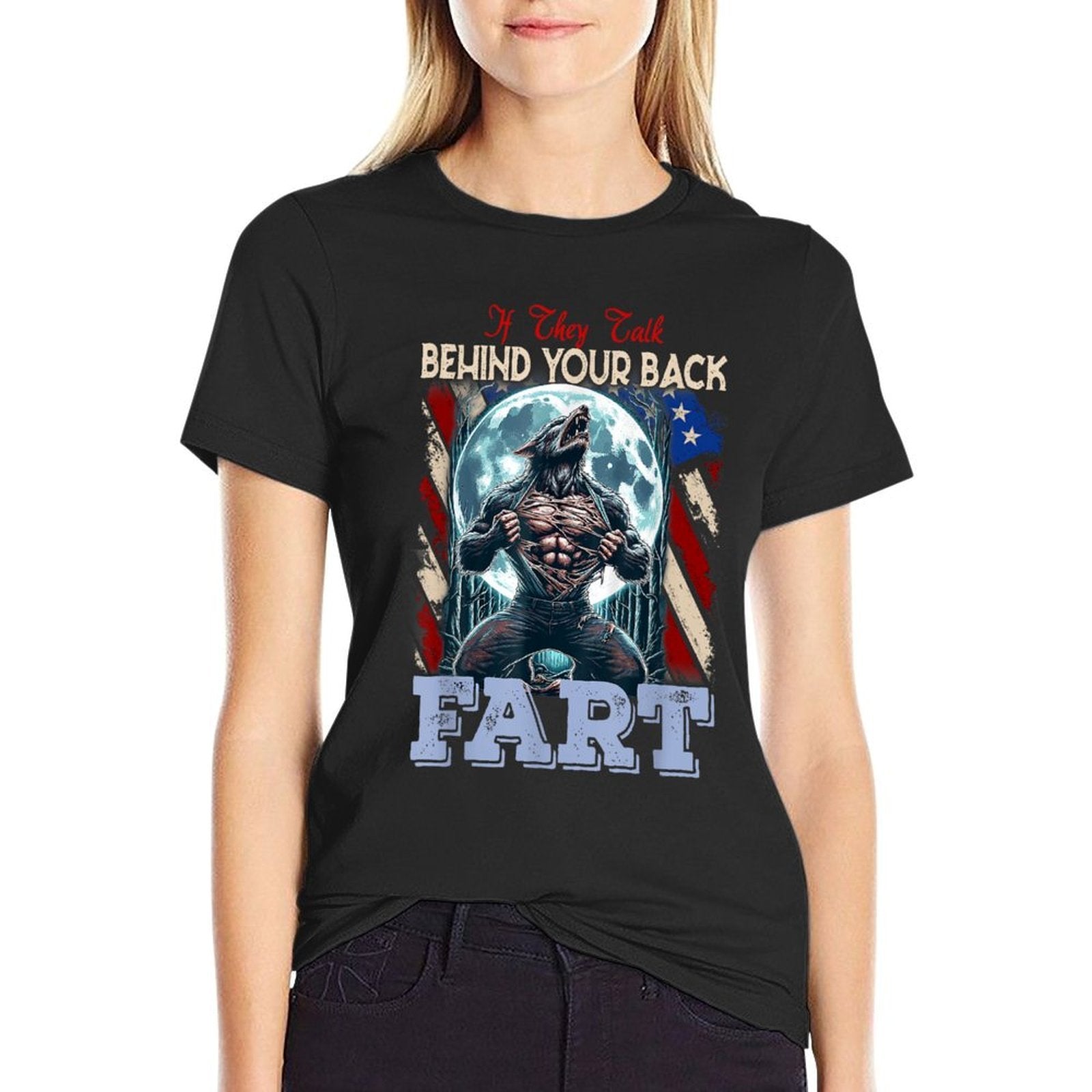 If They Talk Behind Your Back Fart Funny Alpha Wolf Meme Kid  Heathered Texture T-Shirt