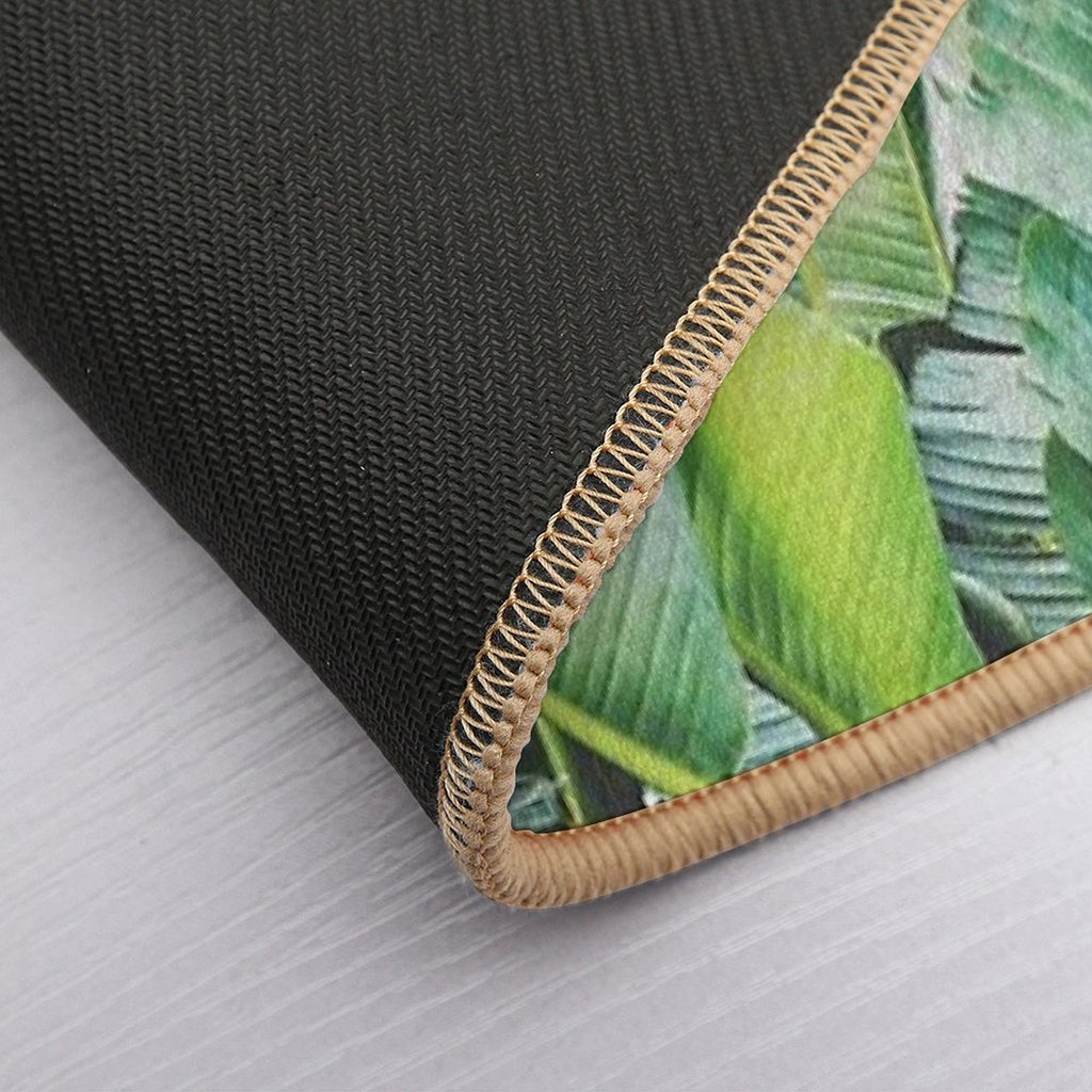 Tropical Banana Leaves  Easy To Clean Bath Mat