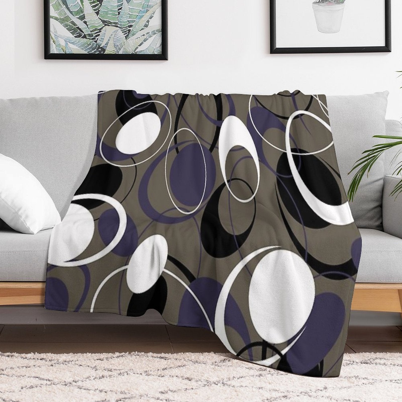 Retro 60s Ovals Compact Throw Blanket