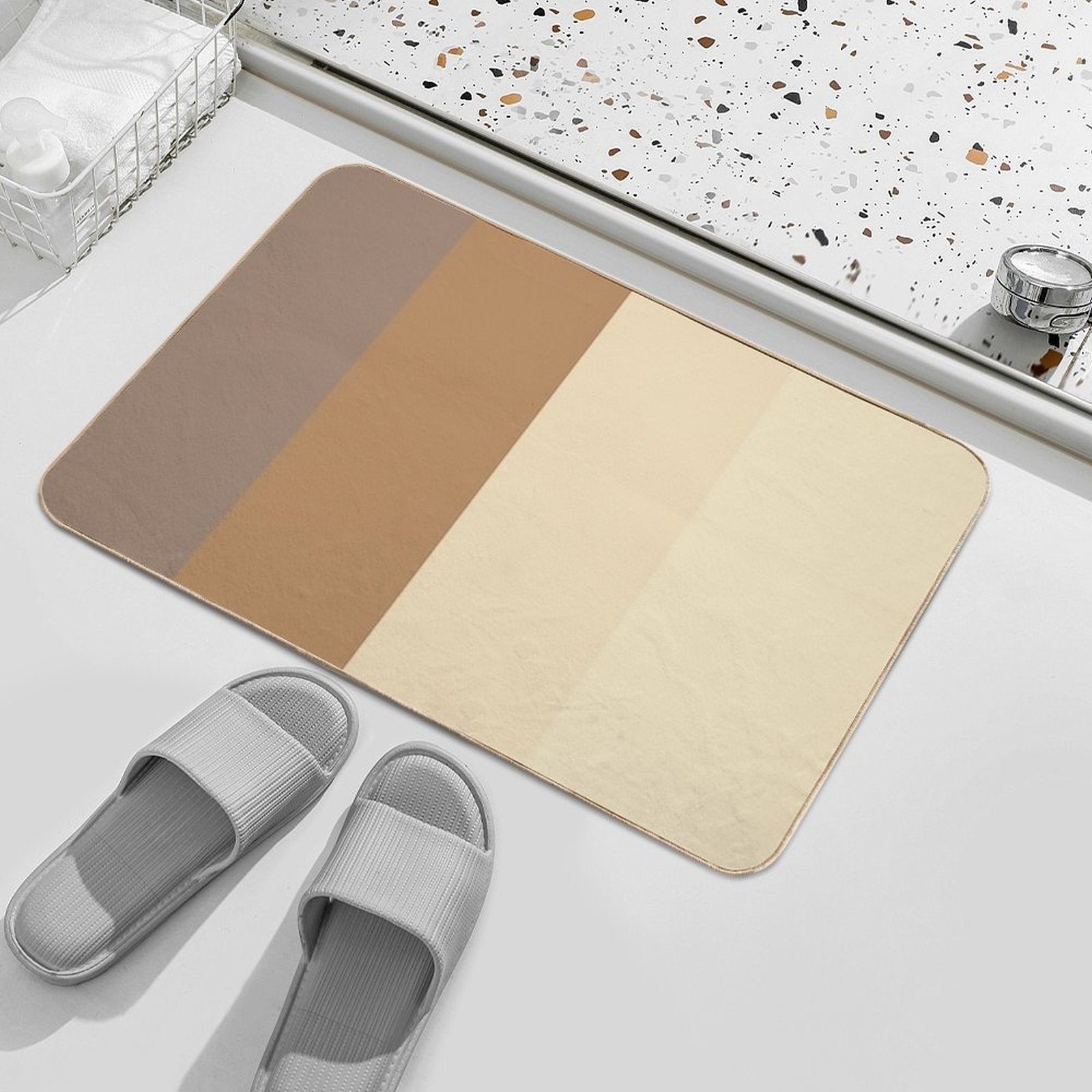 Earth Tones Stripes Pattern  Eco-Friendly Bath Mat