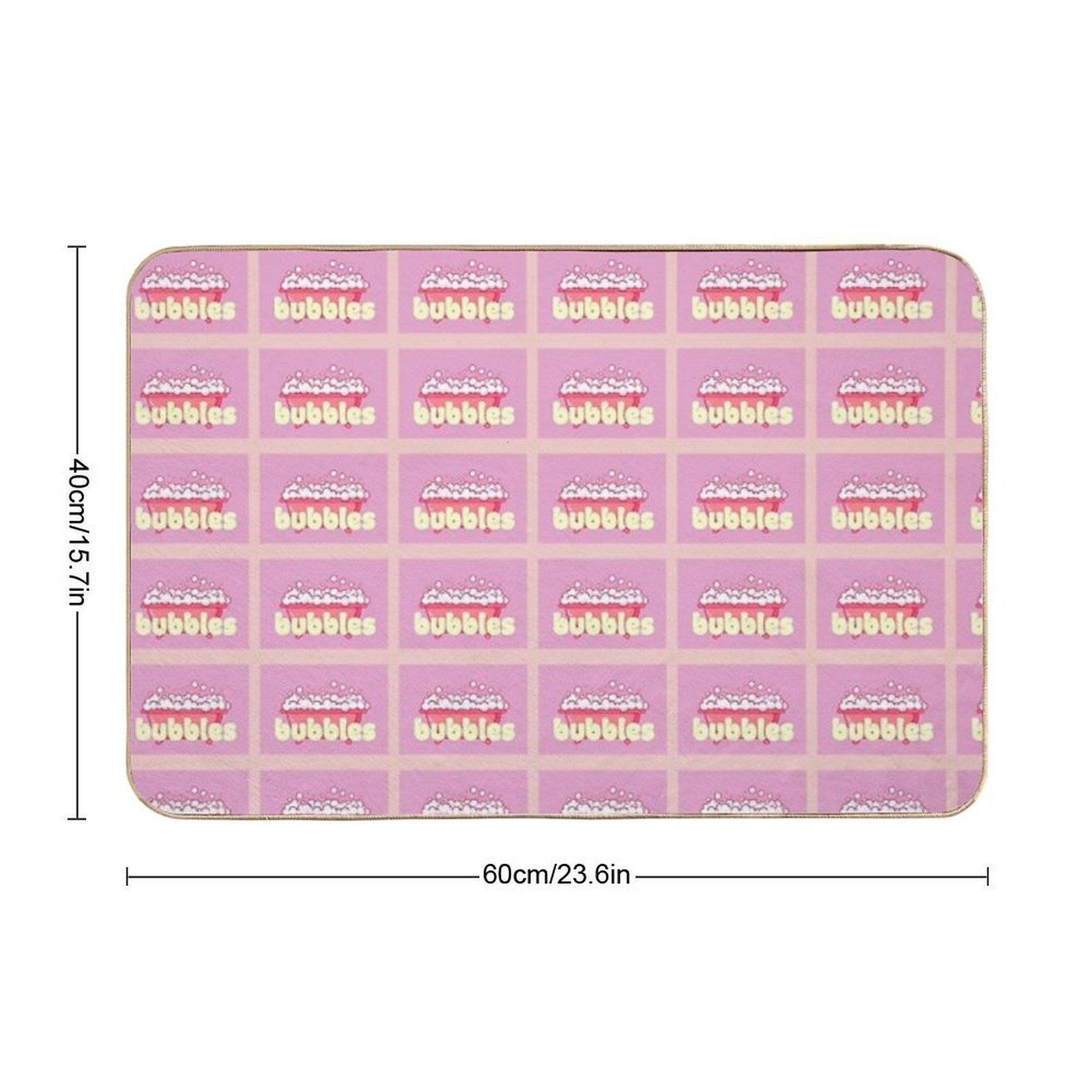 Cartoon Pink Bubble Bath Poster  Stain-Proof Bath Mat