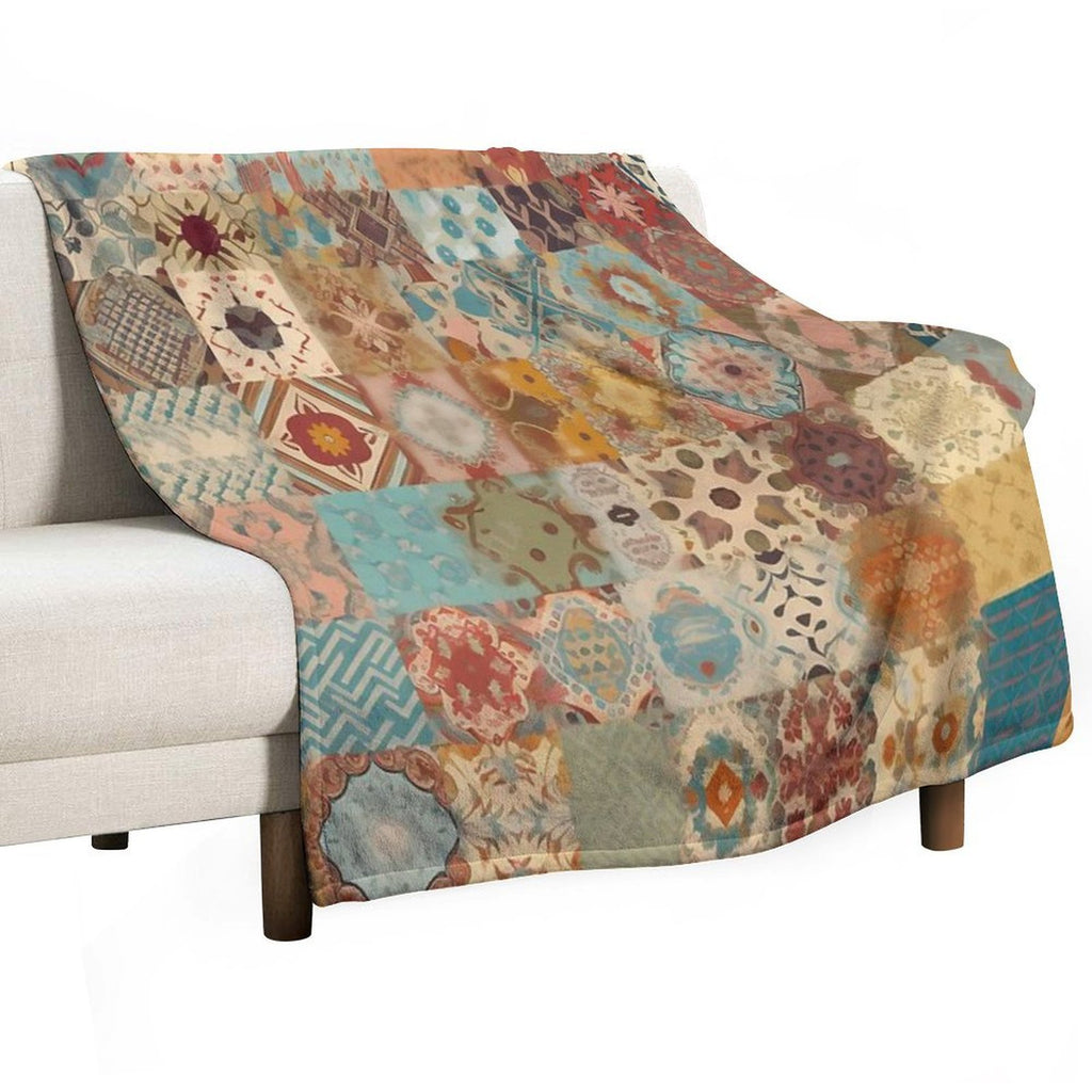 Bohemian Patchwork Style Multi-functional Throw Blanket