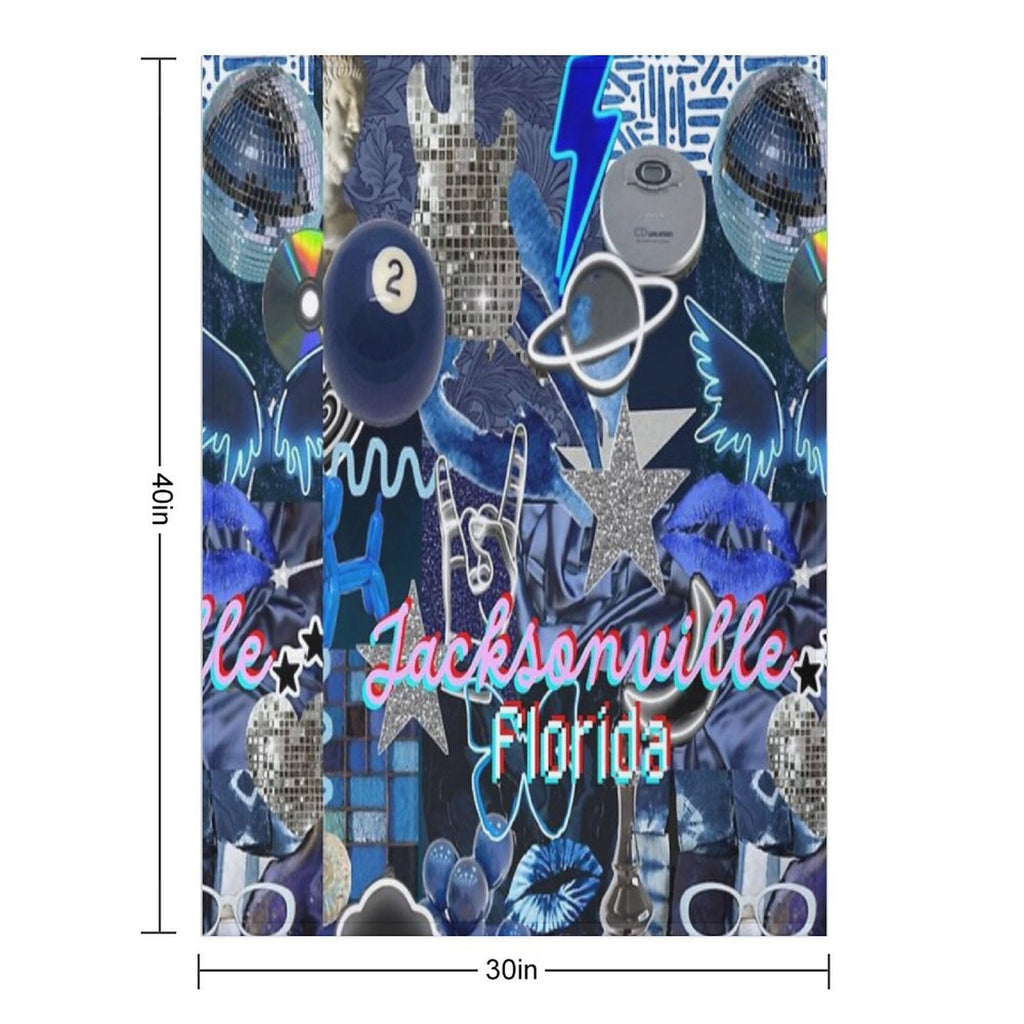 Jacksonville Florida COLLAGE Velvety-soft Throw Blanket