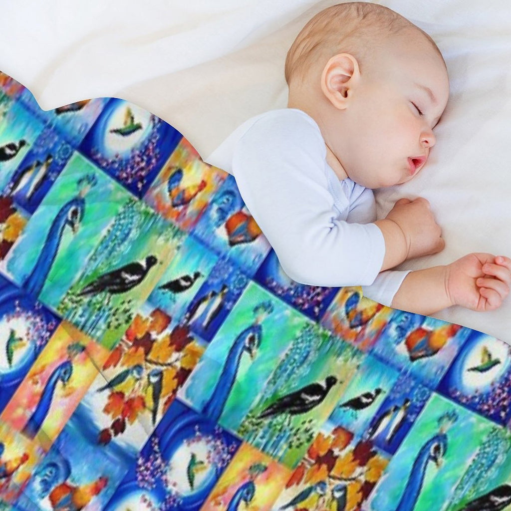 Bird Prints Wrinkle-free Throw Blanket