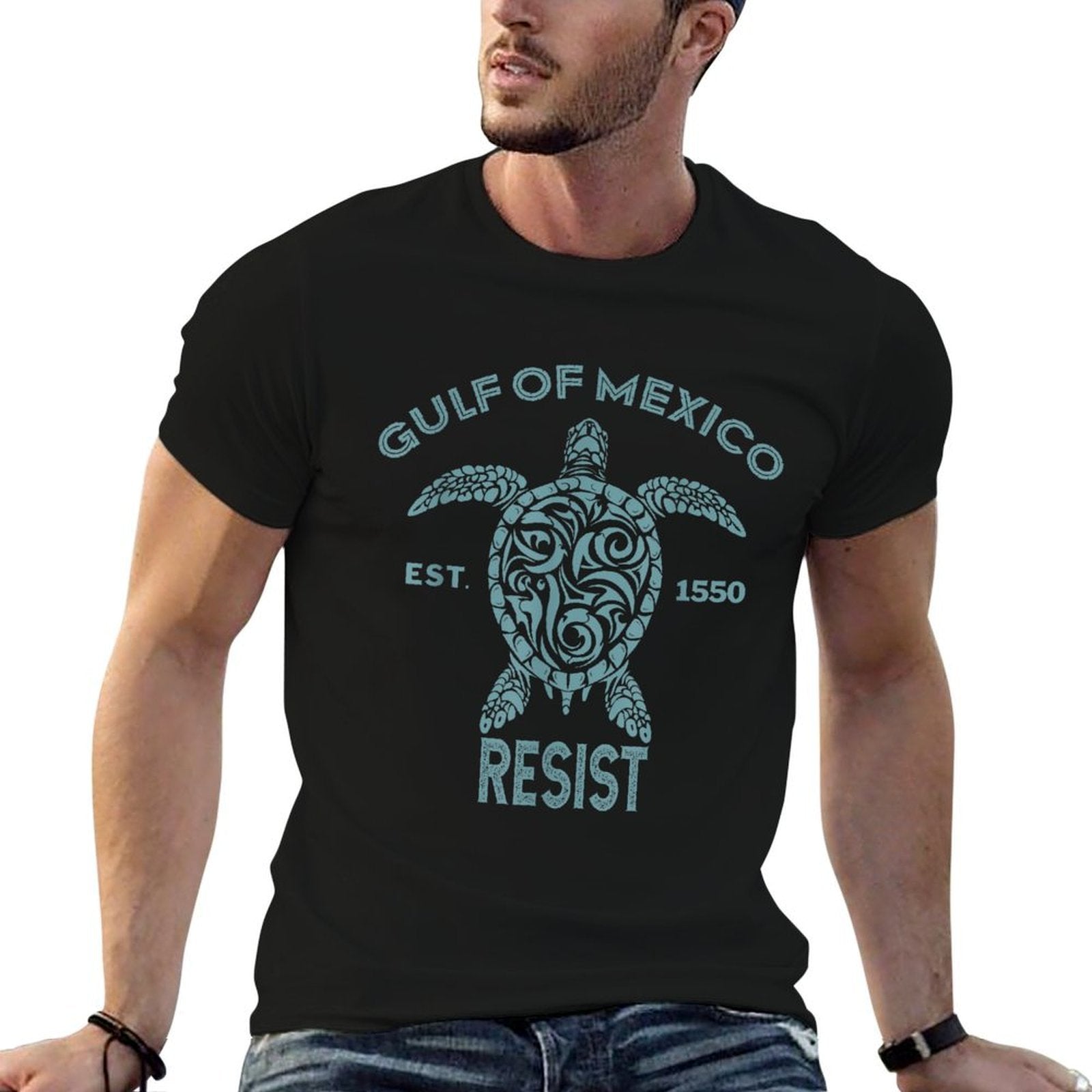 Cute Gulf of Mexico Sea Turtle  Summer-ready Fabric T-Shirt