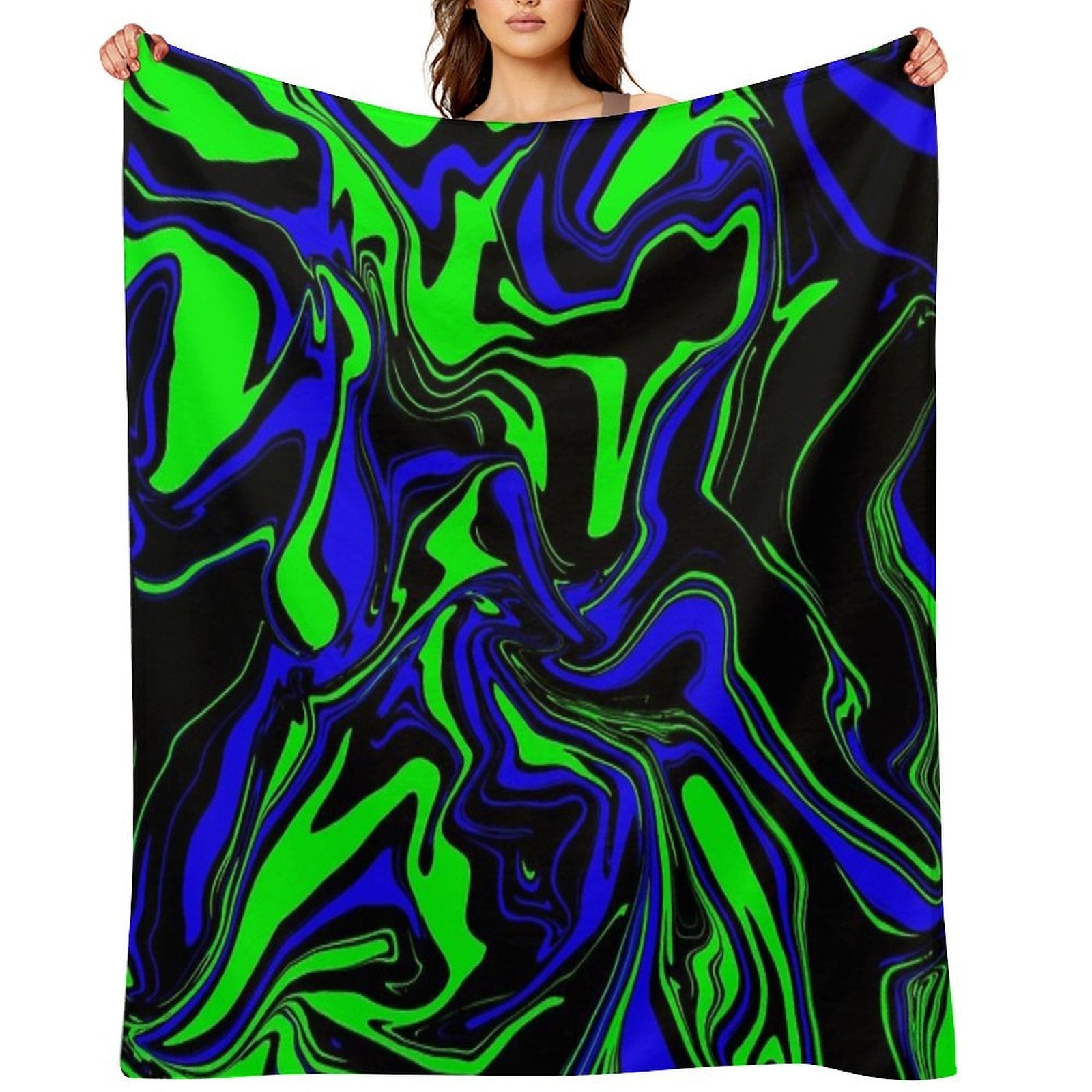 Blue Green And Black Oil Slick All-season Throw Blanket