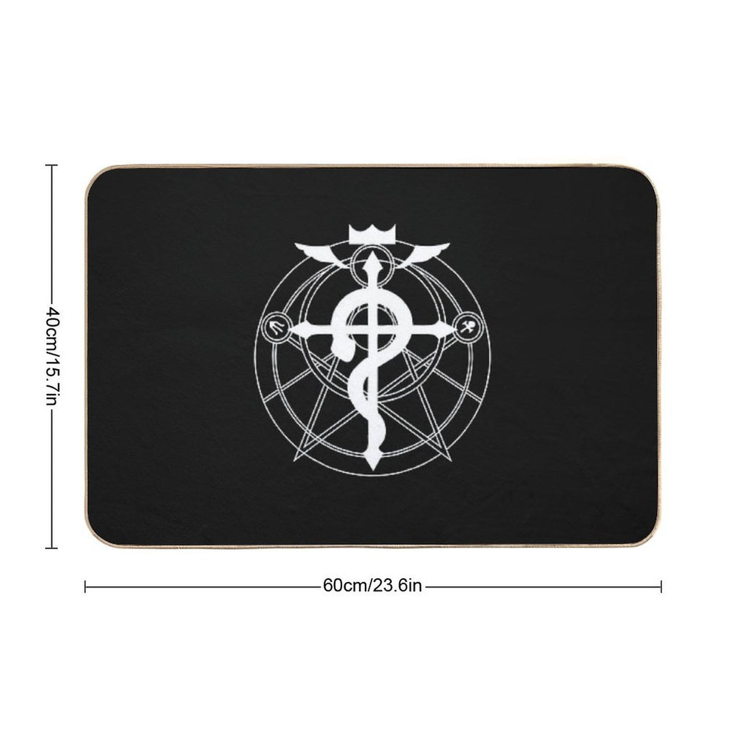 Full Metal Alchemist White  Dirt-Trapping Bath Mat